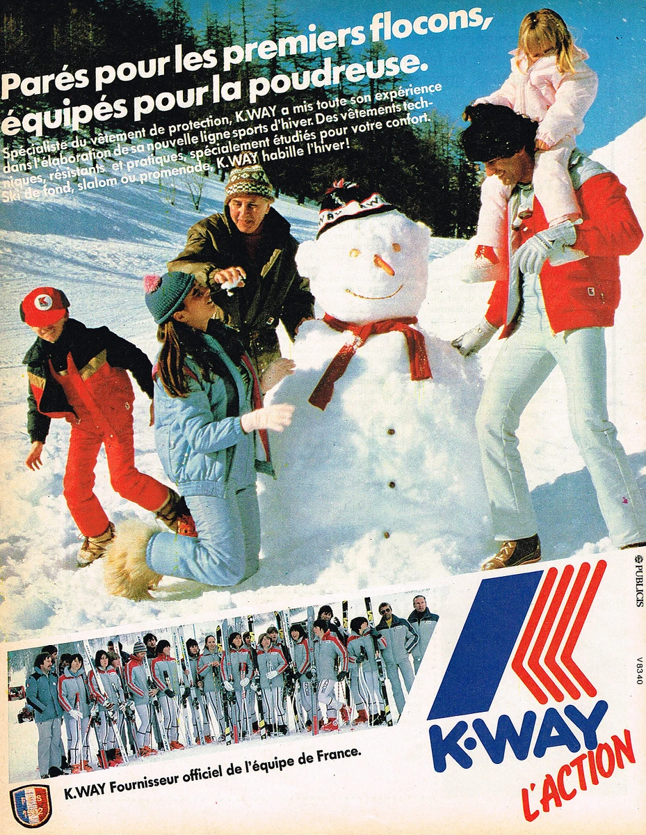 PUBLICITE ADVERTISING 104 1982 K WAY vetements de ski EQUIPE DE FRANCE eBay