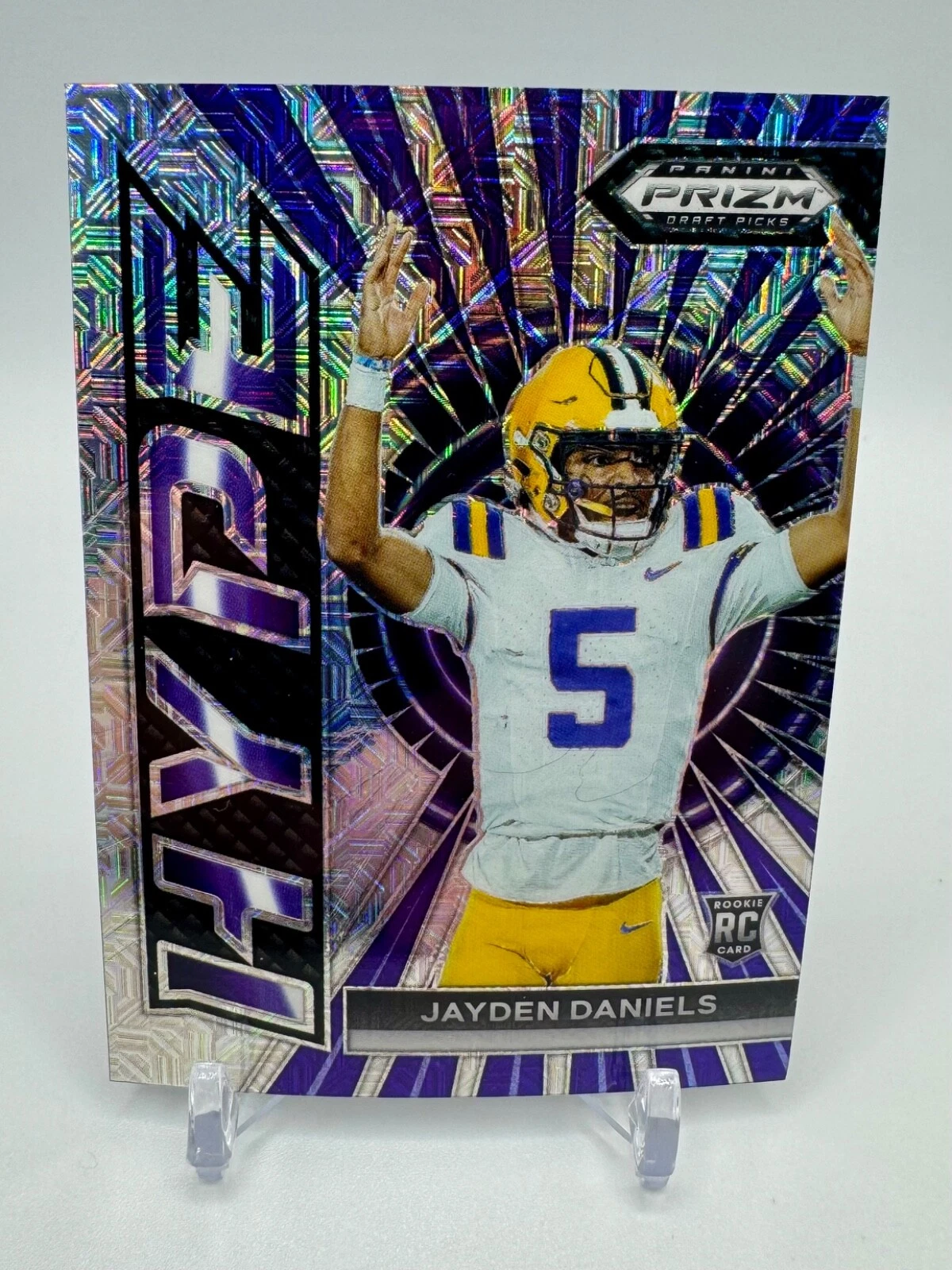 2024 Prizm Draft Picks JAYDEN DANIELS Mojo Hype Prizm RC Rookie LSU Tigers  /25