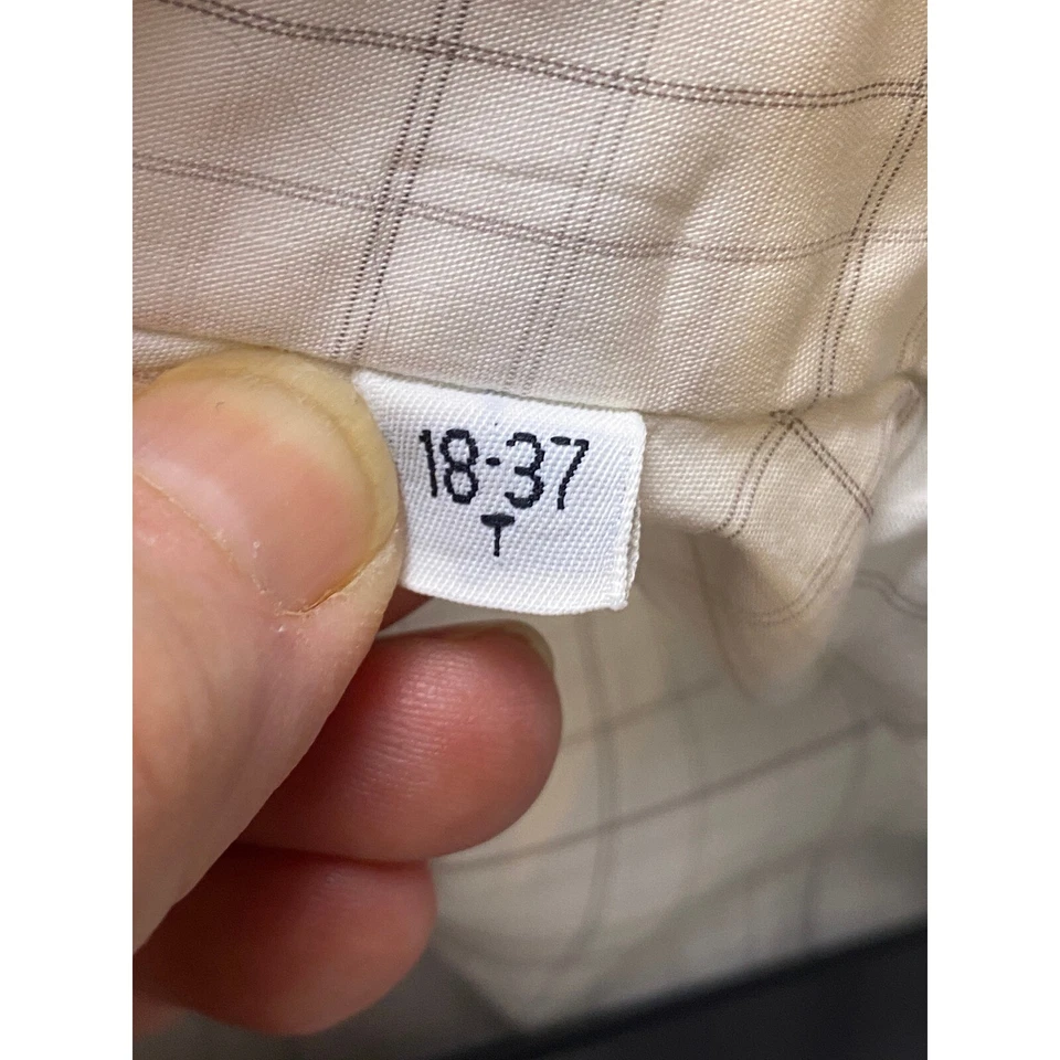 Gitman Bros. Camisa Para Hombre 18-37 Alto Vestido A Cuadros Manga Larga Abotonada Informal Foto 4 de 4