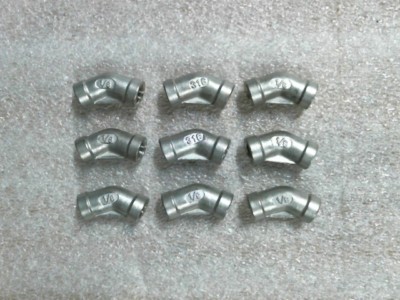 Qty 9 - 4452K421 1/8'' npt 316 SS 45º 45 deg Threaded Elbow Connectors   Lot of 9