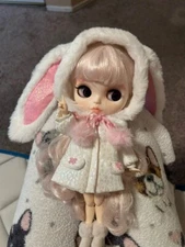 Takara 12" Neo Blythe Nude doll Hand drawn dudu lips light pink hair Joint body