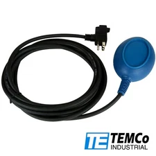TEMCo Float Switch for Sump Pump & Water Level EMPTY Function Control 13ft Cord