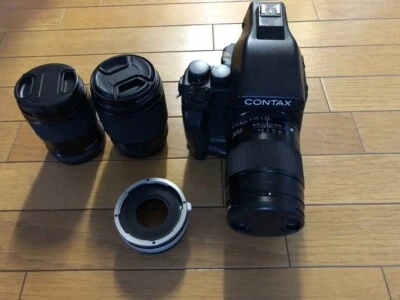 Contax 645 set (body + mount adapter + 3 lens set) From Japan Fedex Excellent++ - Photo 1/4