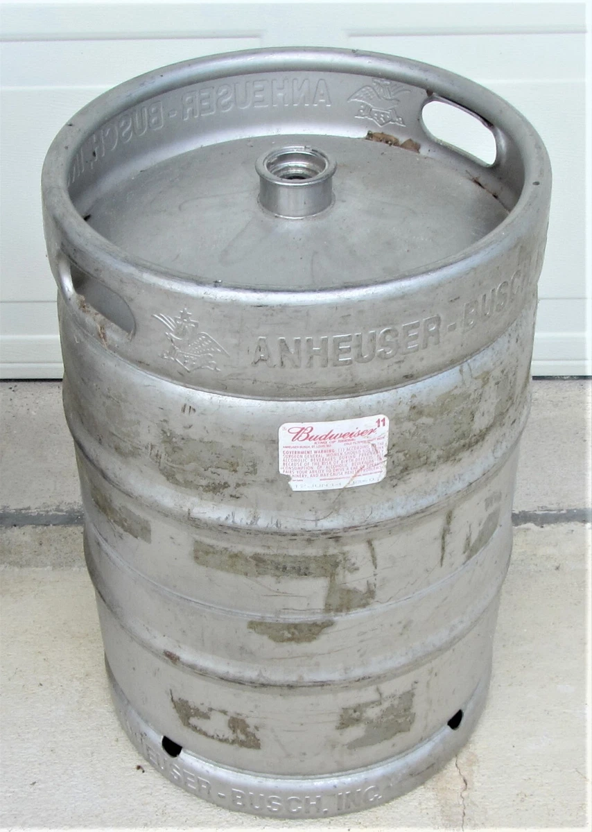 VINTAGE Budweiser Brewing COMPANY Aluminum 1 2 BARREL BEER KEG