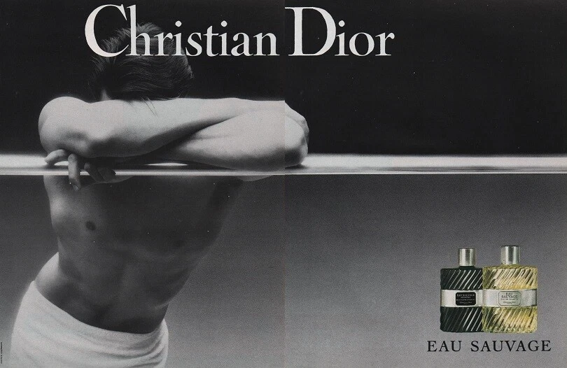 Publicité papier Parfum. Perfume ad. Dior Eau Sauvage 1994 double page