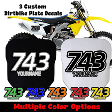 Dirtbike Number Sticker Name Vinyl Decals 3 Sets For MX Dirt Bike Motorcycle