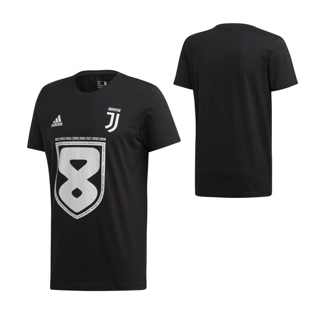adidas Juventus Tシャツ ADIDAS Juventus Herren T-Shirt Trikot Baumwolle 8 Scudetti