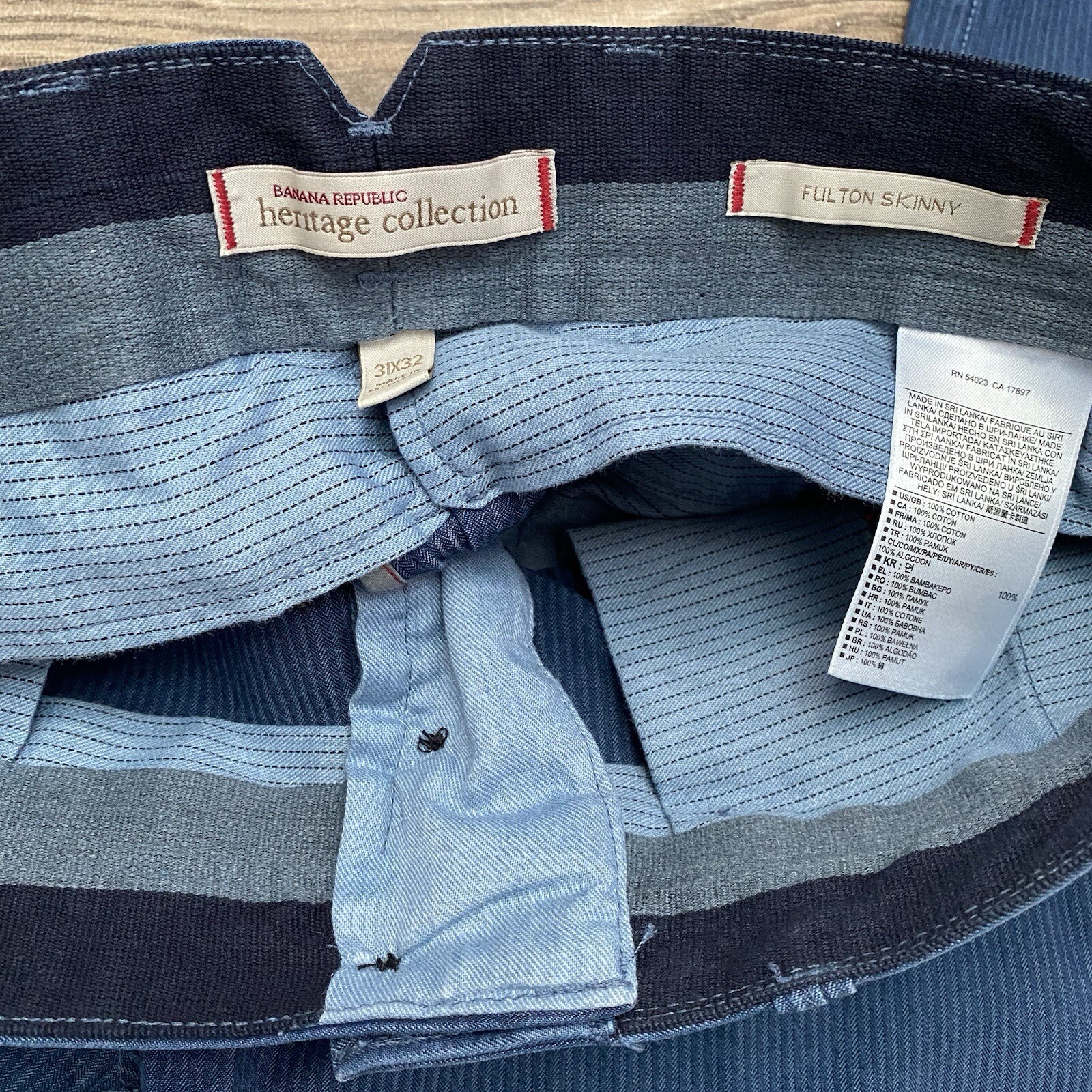 Banana Republic Heritage Collection Fulton Skinny Fit Pinstripe Chino Pant 31x32 image 9