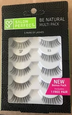 Salon Perfect Be Natural Multi Pack Eyelashes, 53 Black, 5 Pairs