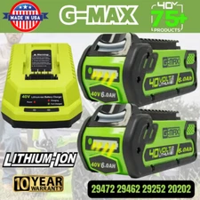 40V 6.0Ah For Greenworks G-MAX Lithium Battery 29472 29462 29252 20202or Charger