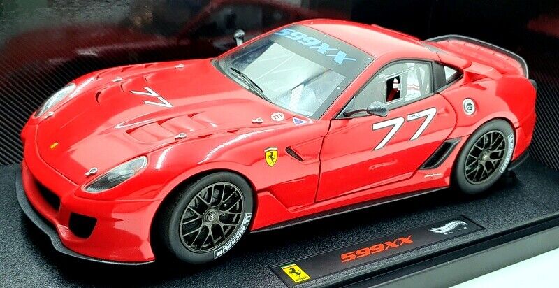 Hot Wheels Elite 1/18 Scale V7438 - Ferrari 599XX #77 - Red Hot Wheels Elite 1/18 Scale V7438 - Ferrari 599XX #77 - Red