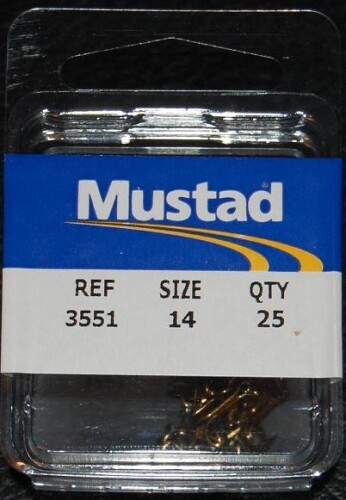 25 Stück Mustad 3551 Größe 14 Bronze Ring Stil Drillinge Haken Haken - Bild 1 von 2