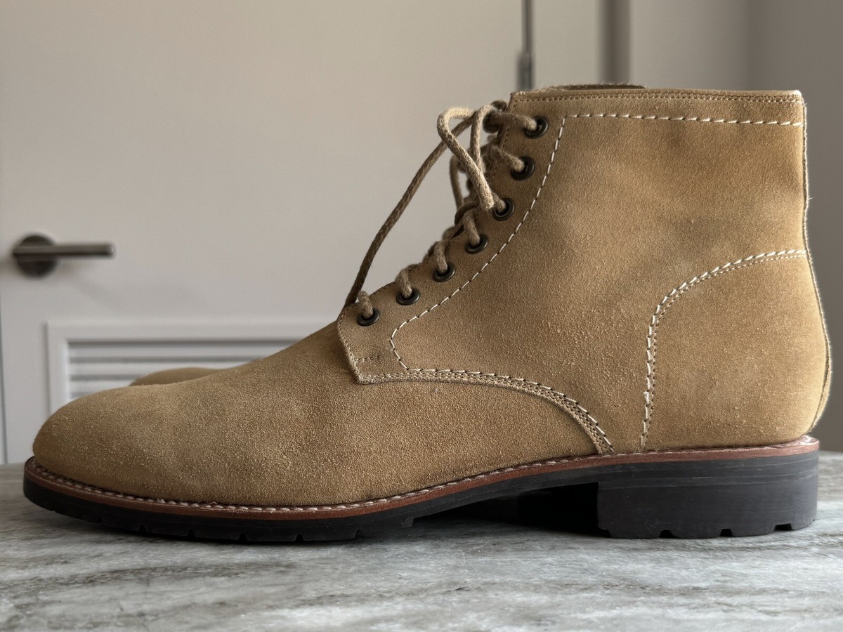 BROOKS BROTHERS 346 Tan Beige Natural Suede boots 13 D Ankle  display picture 2