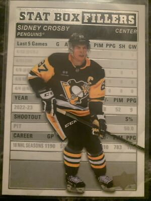 Sidney Crosby   2023-24 upper Deck Series 1 Stat Box Fillers SB-12