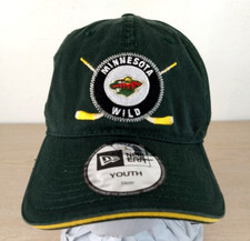 NEW ERA MINNESOTA WILD YOUTH ADJUSTABLE STRAPBACK BASEBALL HAT/CAP GREEN HOCKEY