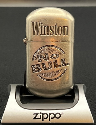 Vintage Winston No Bull Cigarette Flip Lighter - Works