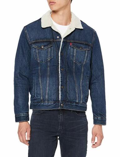 vaquera para hombre Levis tipo abrigo de camionero sherpa azul mediano | eBay