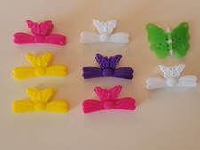 Vtg Plastic Butterfly Hair Clips