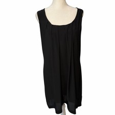 White House Black Market Silk Trim Little Black Dress