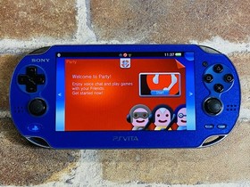 SONY PS Vita PCH-1000 Sapphire Blue ZA04 Playstation Charger 8GB Tested EX DDP