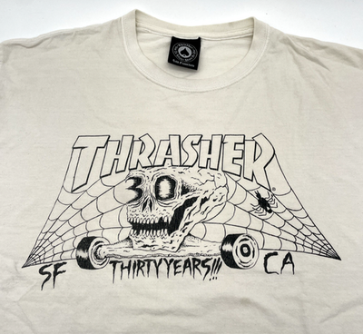 Thrasher 30 Years T Shirt • Skate Tee • White Graphic Anniversary