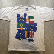 Vintage Umbro USA World Cup 1994 T Shirt Single Stitch Made In USA Sz XL FIFA