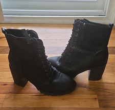 TOP MODA Women s Black Ankle Boots, Side Zipp...