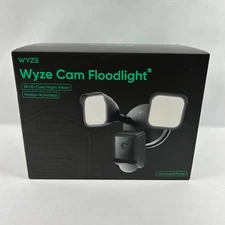 New Wyze Cam Floodlight 2K Color Night Vision LED Light WYZECFL2BL