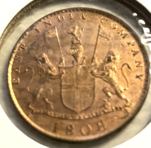elf India British Madras Presidency 10 Cash 1808