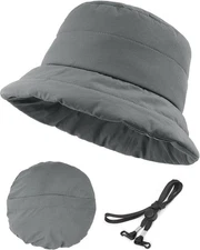 Zylioo Oversize 3XL/2XL/XL Fluffy Bucket Hat,L/M/S Faux Small-Medium, Gray-c 