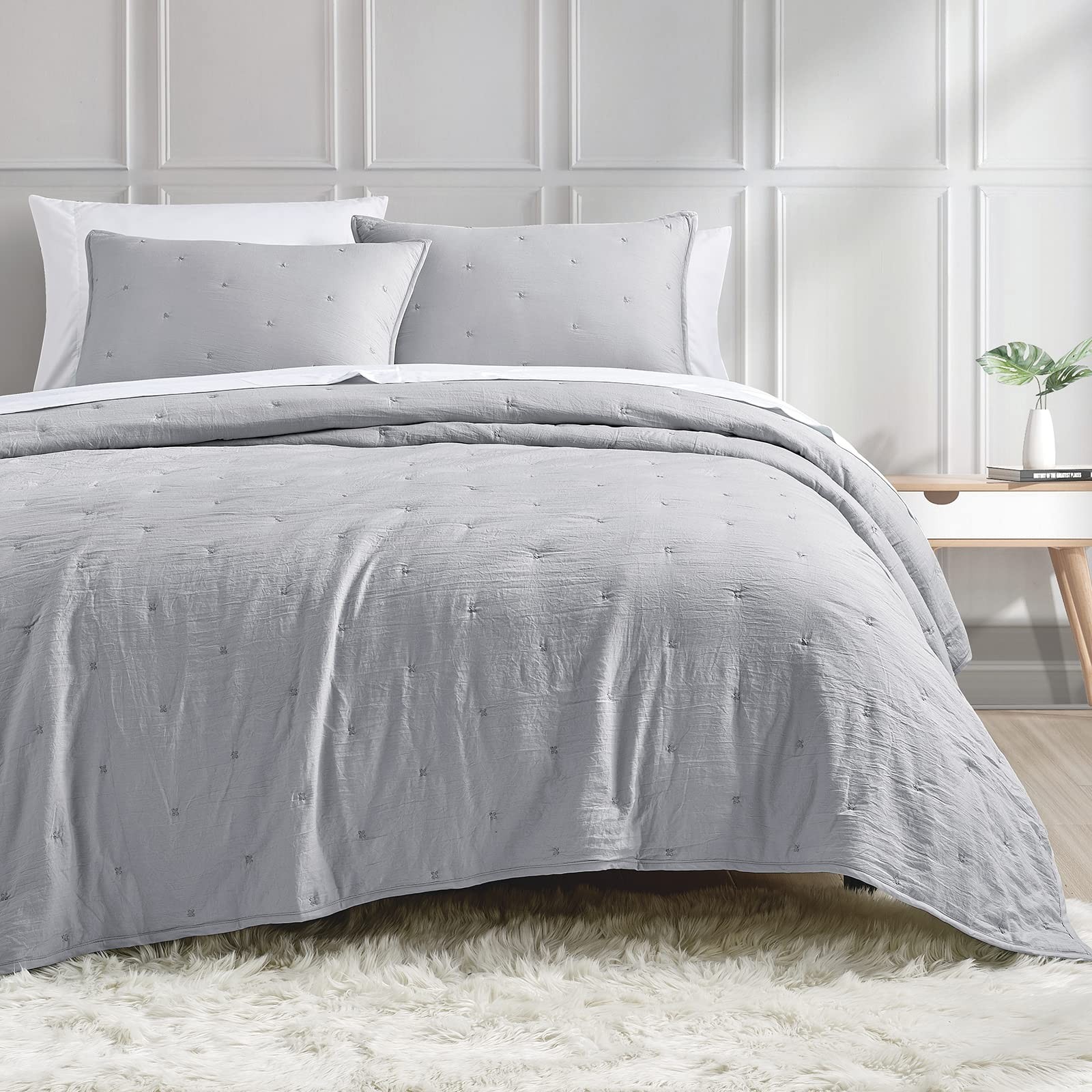 Quilt Set 3-piece Oversized King Quilt Set Pre-washed Micr..