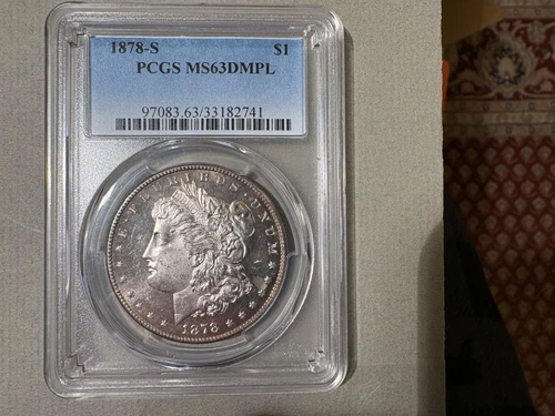 1878 S Morgan Silver Dollar PCGS MS 63 DMPL Deep Mirror Proof Like