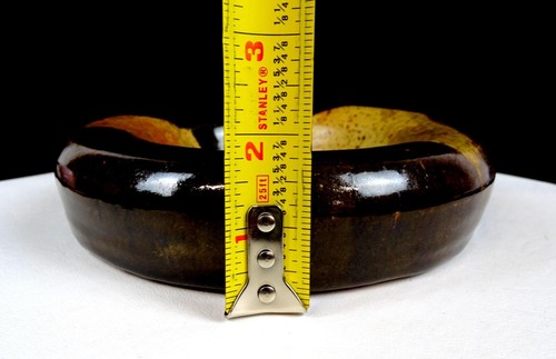 STUDIO ART POTTERY EARTHTONES STONEWARE HOLLOW 7 1/2" DONUT RING CENTERPIECE - Picture 5 of 9