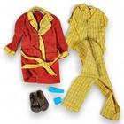 Mattel Barbie Ken Doll Breakfast at 7 Pajama Top Pants Robe #1428 VTG 1969 FLAWS