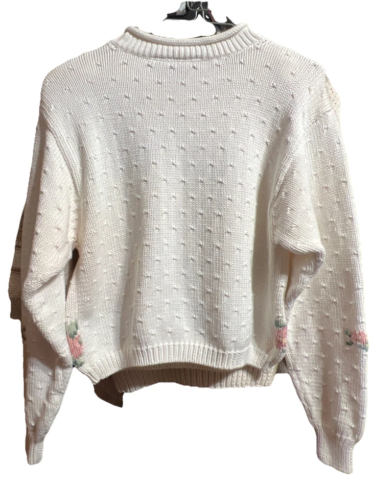 Suéter para mujer Lizsport Liz Claiborne años 20 vintage pequeño beige Foto 3 de 4
