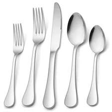 HaWare 40pc 18/10 Stainless Steel Flatware Set, Service for 8 - Dishwasher Safe