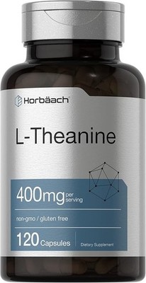 L-Theanine Supplement | 400mg | 120 Powder Capsules | Non-GMO & Gluten Free