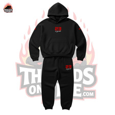 Men's Black Hoodie Joggers Sweatsuit Sneaker Matching Tees Sweatshirts Tracksuit