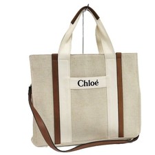Chlo Mother'S Bag Tote Canvas Beige
