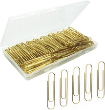 Generic Gold Paper Clips, 100 Count Large Size, 2 Inch Jumbo Paperclips, School 