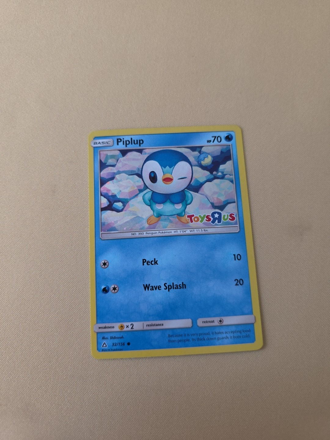 Piplup Holo 2018 Pokemon Toys R Us Promo Card (32/156) NM