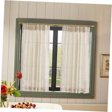 Pinch Pleated Linen Blend Curtains 38"W x 45"L Pack of 2 Pinch Pleated Beige