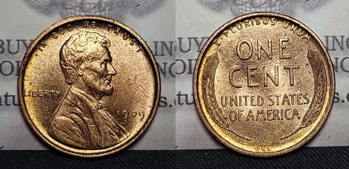 1909 VDB Lincoln Wheat Cent 1C Choice Gem BU Red Strong Strike