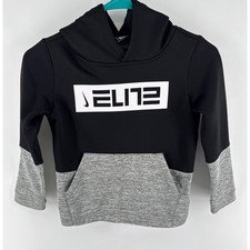 Nike Elite Dri-Fit Black Grey Colorblock Hoodie Youth Large 6-7 yrs