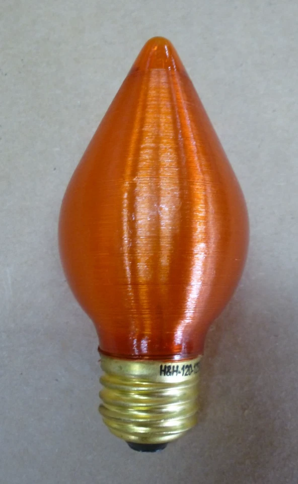 6 Pack H&H 40 Watt C15 Amber Spun Glow Decorative Light Bulbs Posts Chandeliers