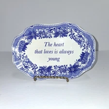 Spode Blue Room Mementos Ring Tray 2008 "Young Heart" Bone China 6.75" #6