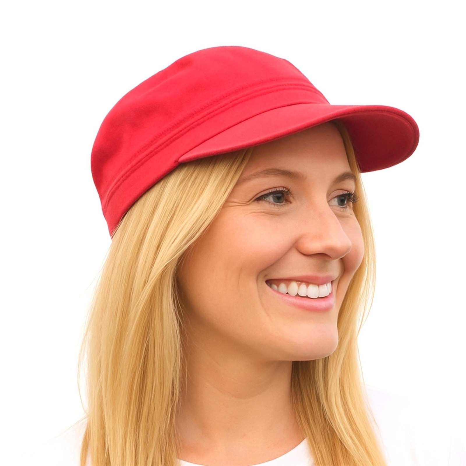 Denim Newsboy Cap Style Craggi 100% Cotton Head Hat Womens Mens Vintage Red