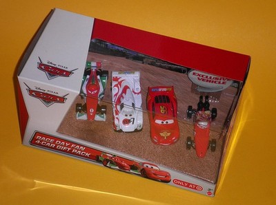 DISNEY CARS RACE DAY FAN MULTIPACK BERNOULLI 2012: 4 Cars mint in Mattel-OVP