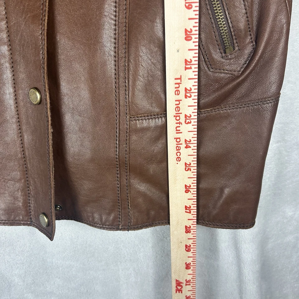 Marc New York 100% Leather Brown Moto Jacket Womens XL Buttery Soft - Image 4 of 4