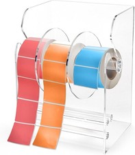 Adjustable Label Dispenser, 3 Disks Acrylic Label Dispenser Sticker Roll Hold